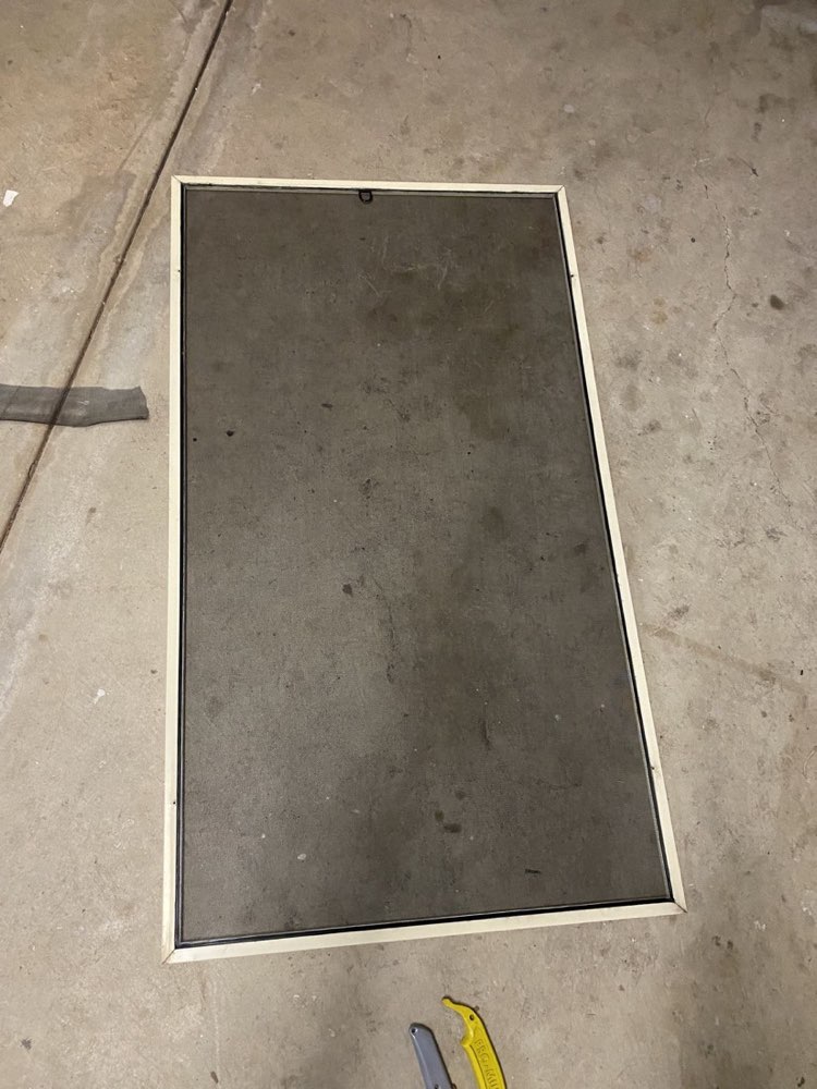 Flyscreen with new mesh installed — after